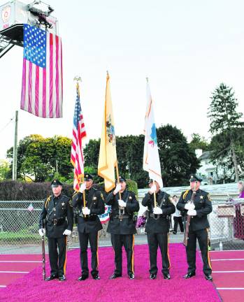 The police color guard.
