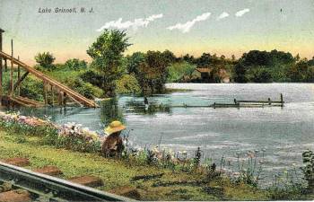 ‘Fishing at Lake Grinnell’ along the railroad tracks with the ice house in front. (Photo courtesy of Bill Truran)