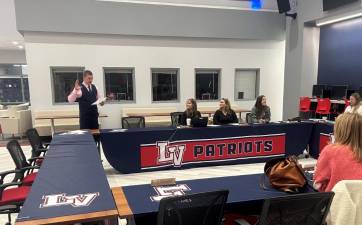 Brett Conrads, 27, is sworn in as a new member of the Lenape Valley Regional High School Board of Education on Jan. 23. The board appointed him to fill the rest of a vacant term expiring at the end of 2024 representing Netcong. (Photo provided)