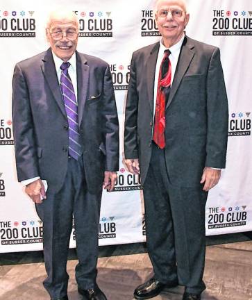 Louis Caruso received a Lifelong First Responder Award and Jerry Lewis, a retired state police lieutenant, are shown.