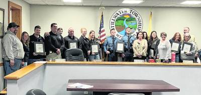 The township of Stillwater honored those involved, including Office of Emergency Management Lisa Chammings, Hound Hunters of New Jersey, town of Newton Animal Control Officers, Wantage Township Animal Control, the New Jersey state police, the Sussex County Sheriff's Dept. and Office of Emergency Management and the Stillwater Fire Dept. in a recent rescue of dogs that were dumped in the township.
