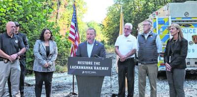 U.S. Rep. Josh Gottheimer announces $500,000 for the future site of an Andover Train Station.