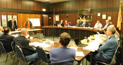 ShopRite Plaza owner David Romano on Feb. 4 speaks to the Byram Municipal Building Subcommittee and Township Council about a proposed agreement for a new municipal complex.