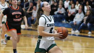 Maddie Beyer, a graduate of Kittatinny Regional High School, is a sophomore guard for the women’s basketball team at Drew University in Madison. (Photo courtesy of drewrangers.com)