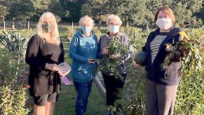 From left: food pantry coordinator Sharon Duschl Leon with gardeners Denise Koellhoffer, Ginny Lepore and Katie Baron (Photo provided)