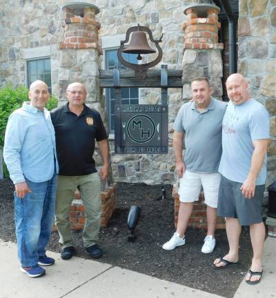 Caption: (L-R) Mohawk House owner Steve Scro, Sparta VFW Post #7248 Commander Peter Litchfield, Ross Richardson, and Sussex County Freeholder Joshua Hertzberg meet at the restaurant on Sunday, May 19, 2019 to discuss the VFW's new Youth Leadership Scholarship Fund, which will be co-chaired by Hertzberg. Richardson's son Ryan will be the first recipient of the award, and a benefit dinner for the fund will be held at the Mohawk House on Thursday, June 6, 2019.&#xa0;(Photo by Mandy Coriston)