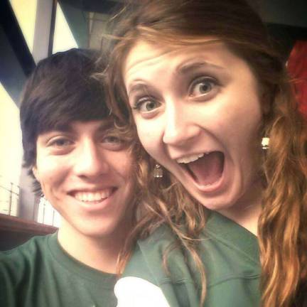 Adam Goriscak of Newton, N.J. "Our first football game together! Matching Jets shirts for a preseason Jets game."