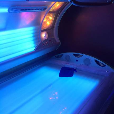 A warm tanning bed is inviting in the cold weather
