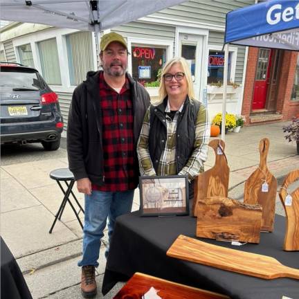 Joe and Kelly Befumo of Oak Tree Woodworks were among the vendors at the festival for the first time.