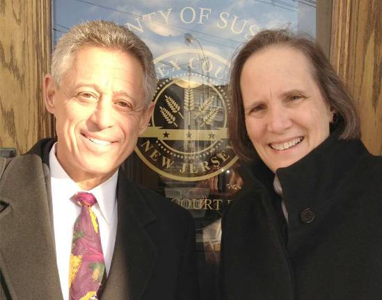 Photo Provided Mark Gruber, left, and Joanne Armstrong Brandwood of the Sussex County Family Law Committee. The committee raised money for Sussex-Warren Legal Services, a legal resource for low-income individuals.