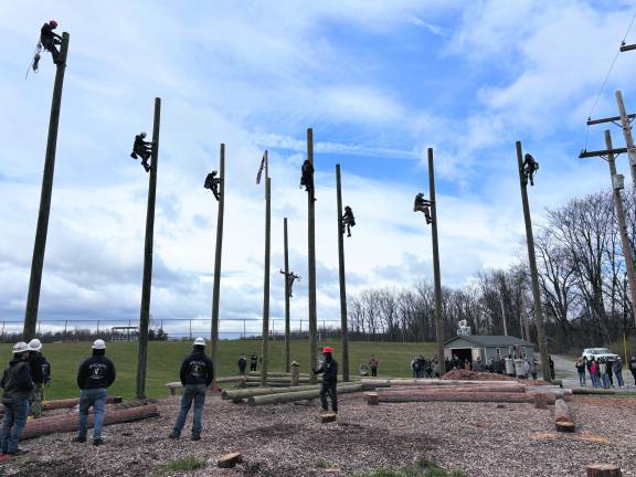 <b>Students in the Electrical Lineworker program receive hands-on training in preparation for careers in the electrical utility field.</b>