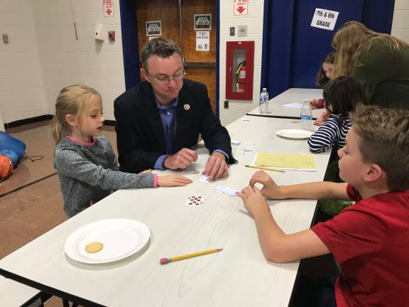 Principal John Fritzky and Kate Fritzky on Family Math Night. (Photo provided).