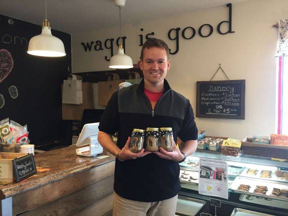 Chris Murch inside his Lake Mohawk shop Wagg More Pet Boutique and Bakery. Photos by Rose Sgarlato