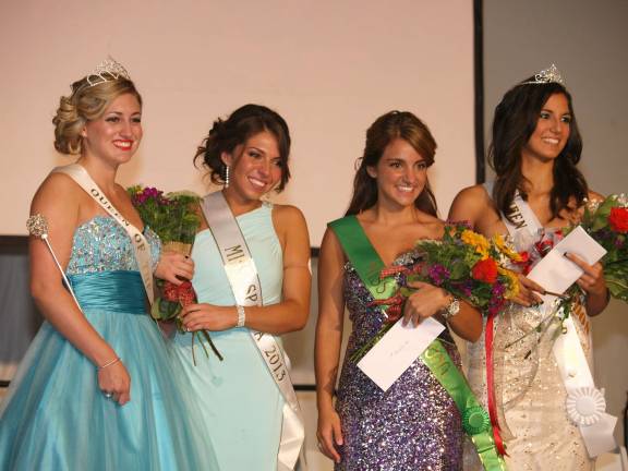 From left Queen of the Fair 2012 Sharon Kleindienst, Miss Sparta 2013 Jacqueline Foley, Miss Hopatcong 2013 Elena Melekos and Queen of the Fair 2013 Monica Maria Abdul-Chani of Newton.