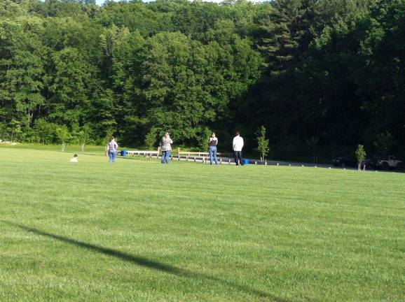 People check out the new recreation field