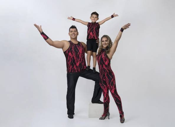 <b>The family behind Circus Incredible: Lyric Wallenda; her husband, Simon Arestov; and their son, Alexander. (Photo provided)</b>