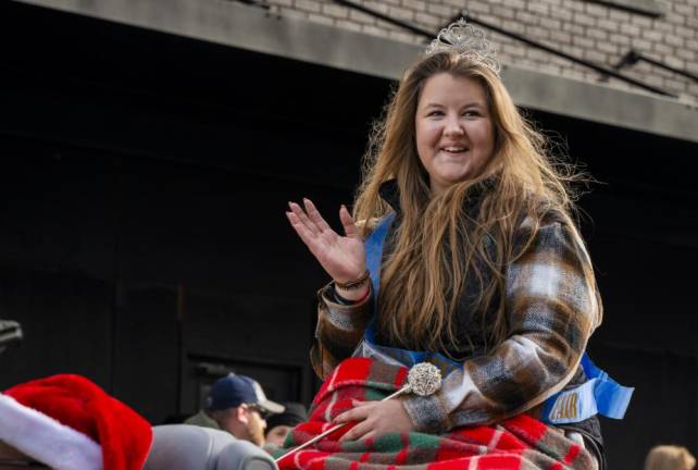 Miss Montague Ashleigh Dickson, who was chosen as Queen of the Fair in August, rides in the parade.