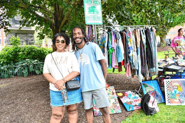 Neci Wright of Woodbridge and Farrakhan Khaliq of Edison. Khaliq is a rapper and artist who performed at the event. (Photo by Maria Kovic)