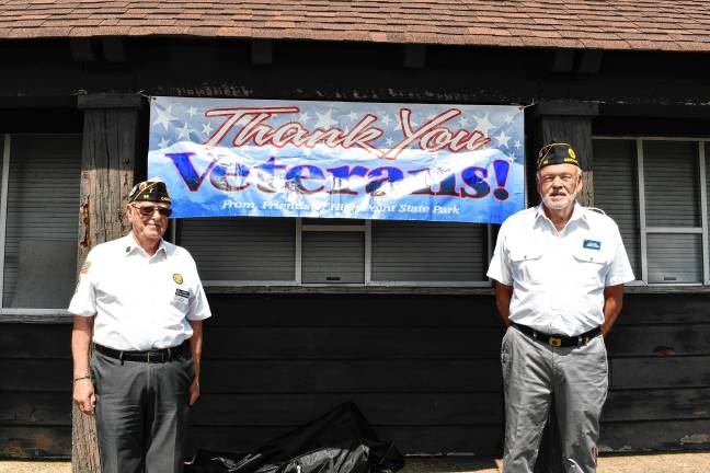 <b>Robert MacMurray of Camden County and Ralph Harker of American Legion Post 68 in Merchantville.</b>