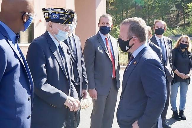 U.S. Rep. Gottheimer with Sussex and Warren County veterans (Photo provided)