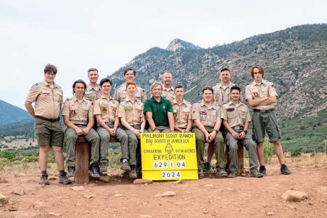 Members of Crew 629-I-04 at Philmont Scout Ranch in Cimarron, N.M., earlier this summer. (Photo provided)