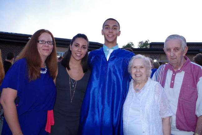 Kittatinny Regional High School graduate Jordan Lorenzo and his family.