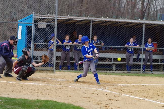 Kittatinny batter Brooke Webber in mid-swing.