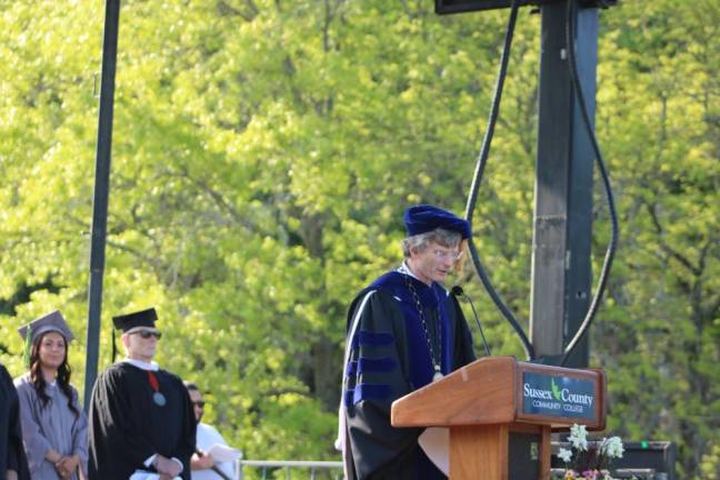 SCCC president Jon Connolly speaks during the graduation ceremony.