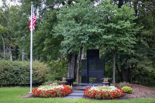 9/11 Monument in Warwick’s Memorial Park remembers residents who perished September 11, 2001. Photo by Aja Brandt