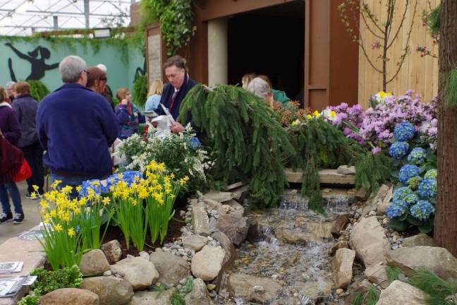 This waterfall is the creation of Wantage-based Erik Enterprises Landscaping.