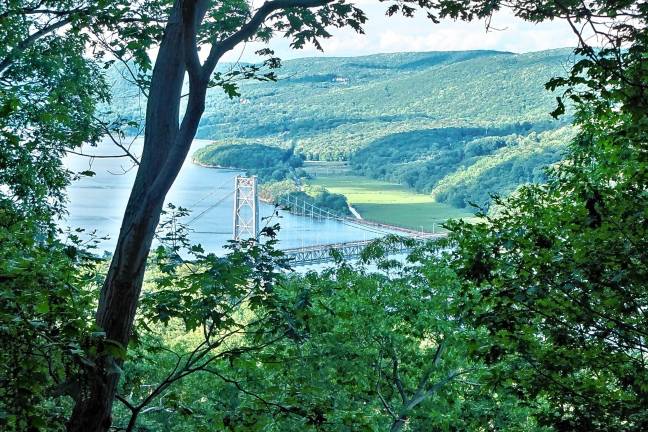 <b>The Bear Mountain Bridge as seen from the Appalachian Trail. (Photo by A. Scherer)</b>