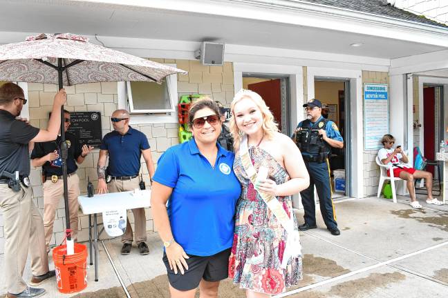 Newton Mayor Helen Le Frois with Miss Newton Danielle Penny, 19.