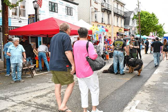 Vendors line Spring Street during Newton Day.