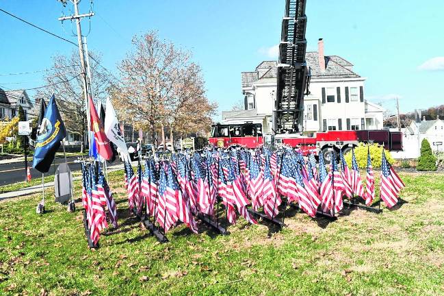 Flags are on display