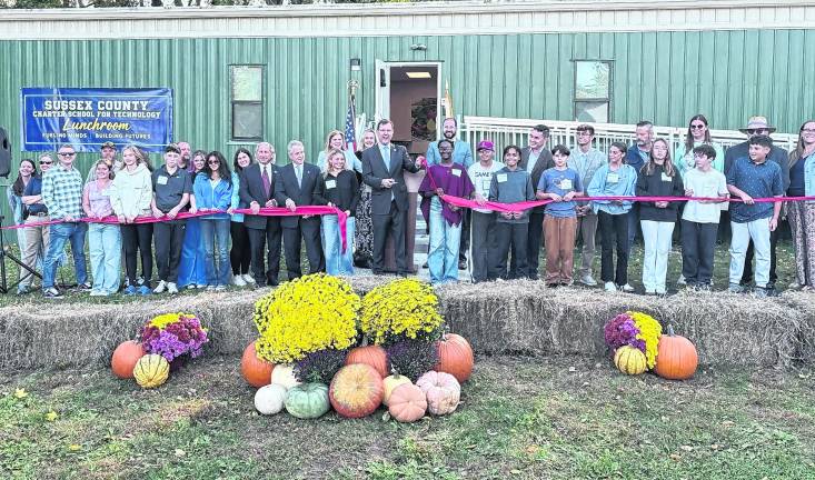 <b>The Sussex County Charter School for Technology cuts the ribbon on its new cafeteria.</b>