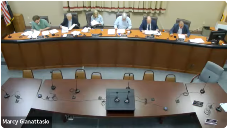 A screenshot from a recent Vernon Town Council meeting available on YouTube.