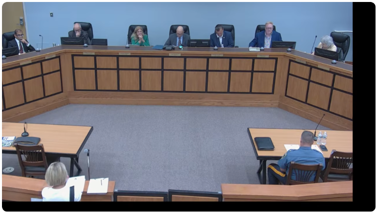 A screenshot from a recent Sparta Township Council meeting available on YouTube.