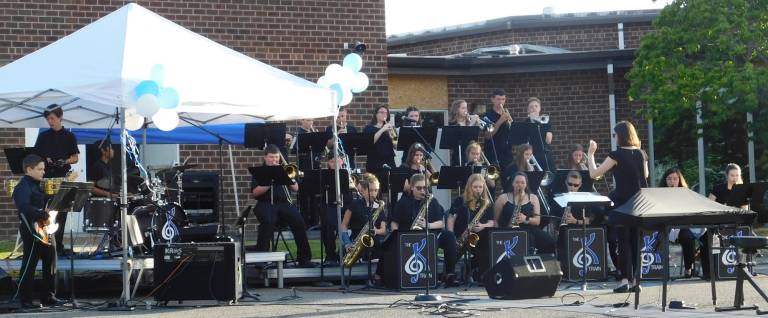 The Kittatinny Regional High School K-Train Jazz Ensemble performs the classic hit &quot;Funkytown&quot; during the 13th Annual Jazz in the Parking Lot concert on Saturday, June 8, 2019.&#xa0;(Photos by Mandy Coriston)