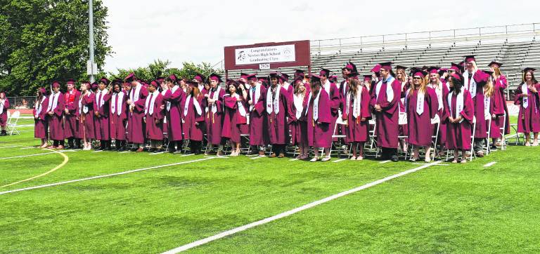 Newton High School seniors at graduation.