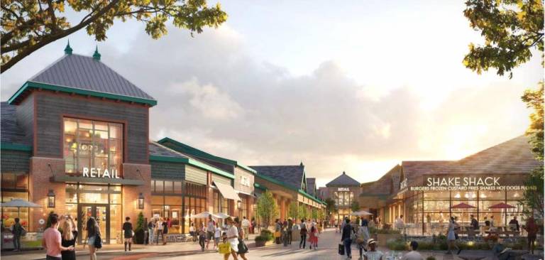 A rendering of new retail spaces at Woodbury Common.