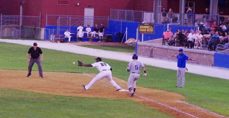 It looks like the ball will get to first base before the runner during the second inning.