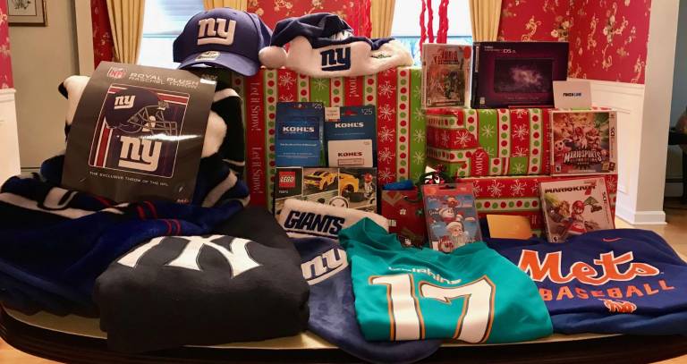 His benefactors learned that the boy is a fan of New York sports teams