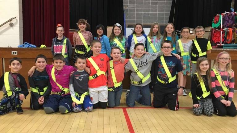 Members of Florence M. Burd School's new School Safety Patrol were introduced to the rest of the students at a March 2 assembly.
