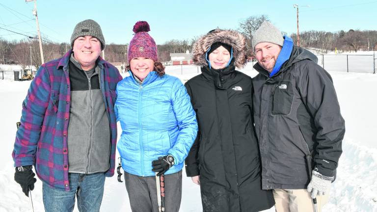 <b>Tom and Liz Neary of Hamburg are shown with Mackenzie and Rob Carney of Branchville.</b>