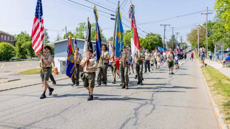 Boy Scouts carry flags in the Memorial Day parade Monday, May 29 in Newton. (Photos by Sammie Finch)