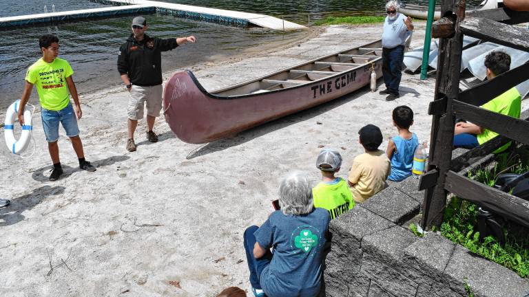 A demonstration at the third annual Water Safety Fair on May 18 at Fairview Lake YMCA Camp in Stillwater. (Photos by Maria Kovic)
