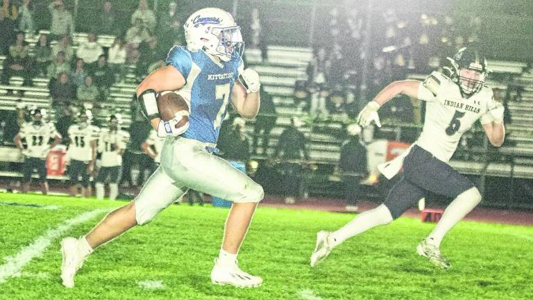 In the second quarter Kittatinny ball carrier Roman Volpe on his way to a touchdown score on a 64-yard run.