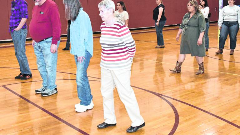 Line dancing was held at Merriam Elementary School in Newton.