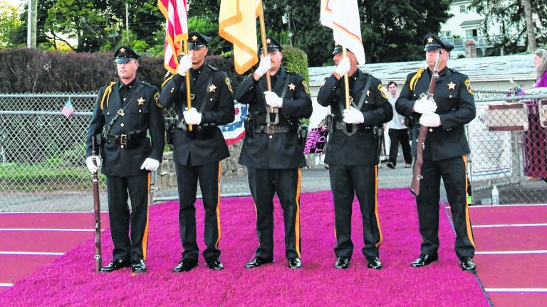 The police color guard.