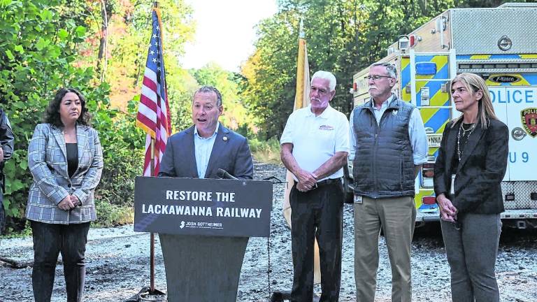 U.S. Rep. Josh Gottheimer announces $500,000 for the future site of an Andover Train Station.